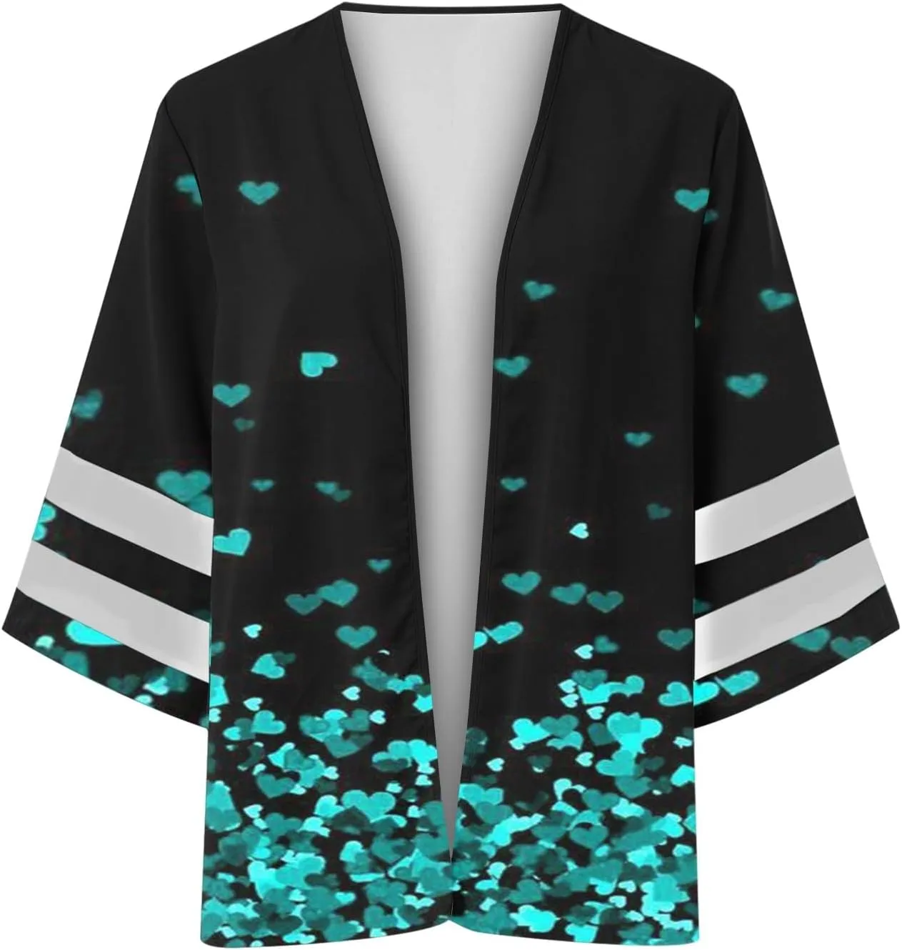 2023 Summer Cardigan for Women Vintage Floral Print 3/4 Sleeve Shrugs Fall Casual Lightweight Coat Jacket Cardigans
