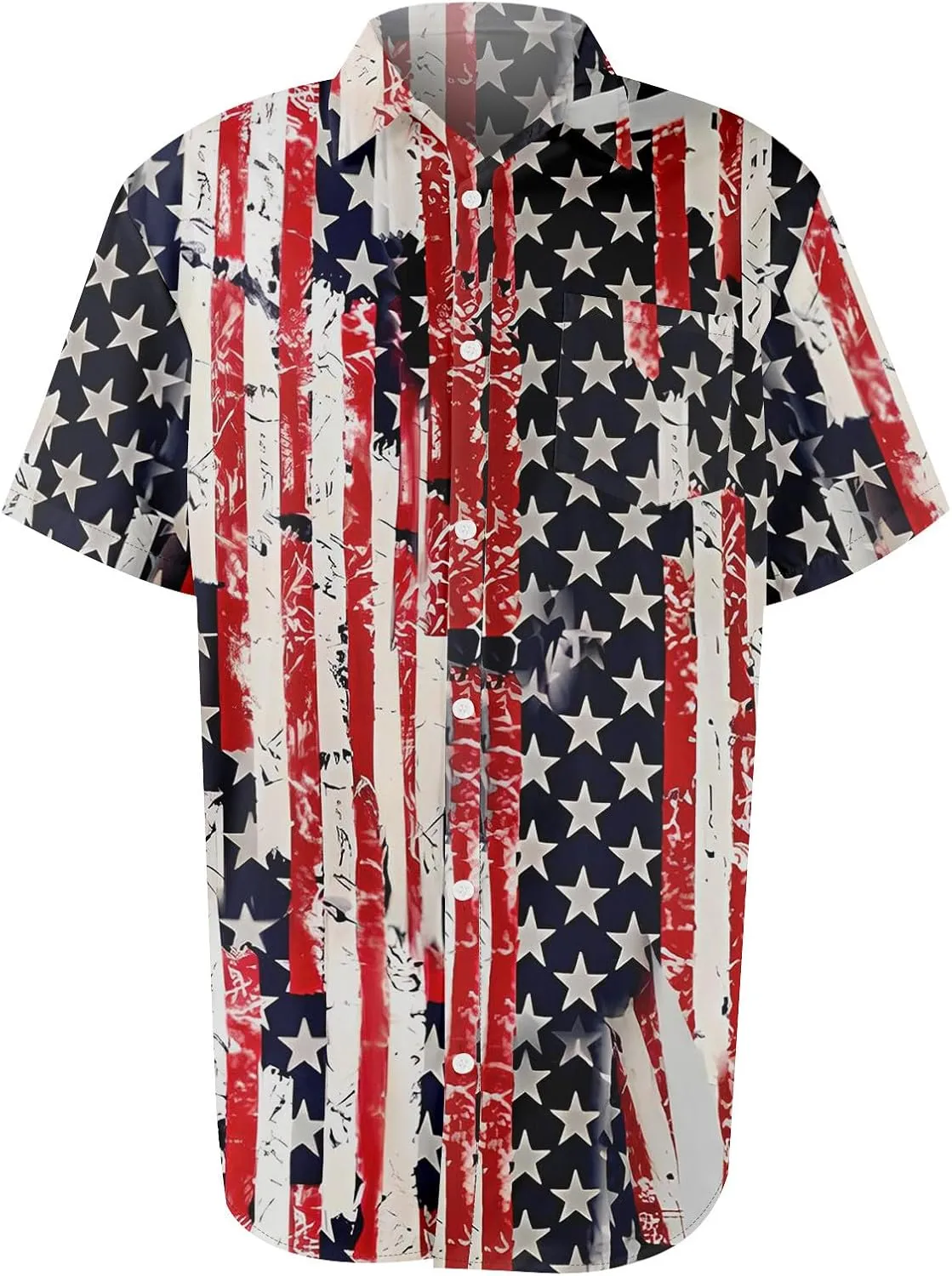 2025 July 4th Shirts for Men Casual & Breathable Independence Day Print Shirt