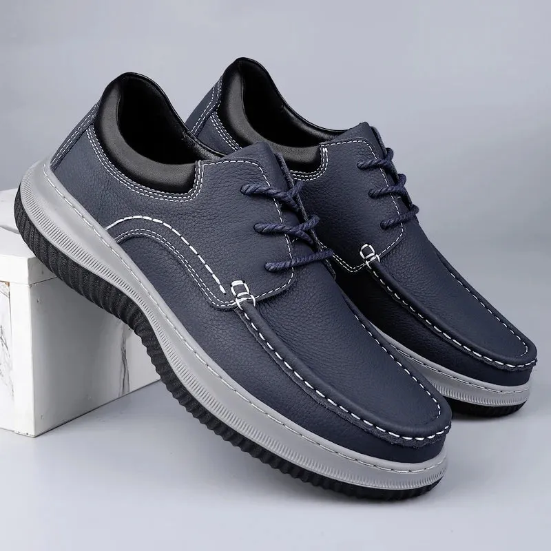 Aidase New Genuine Leather Mens Formal Shoes Luxury Brand Outdoor Comfy Business Dress Shoes Men Breathable Office Loafers Mocassins