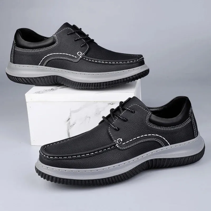Aidase New Genuine Leather Mens Formal Shoes Luxury Brand Outdoor Comfy Business Dress Shoes Men Breathable Office Loafers Mocassins