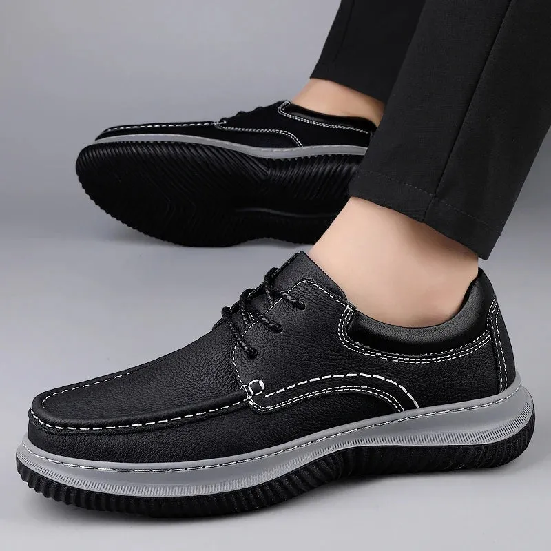 Aidase New Genuine Leather Mens Formal Shoes Luxury Brand Outdoor Comfy Business Dress Shoes Men Breathable Office Loafers Mocassins
