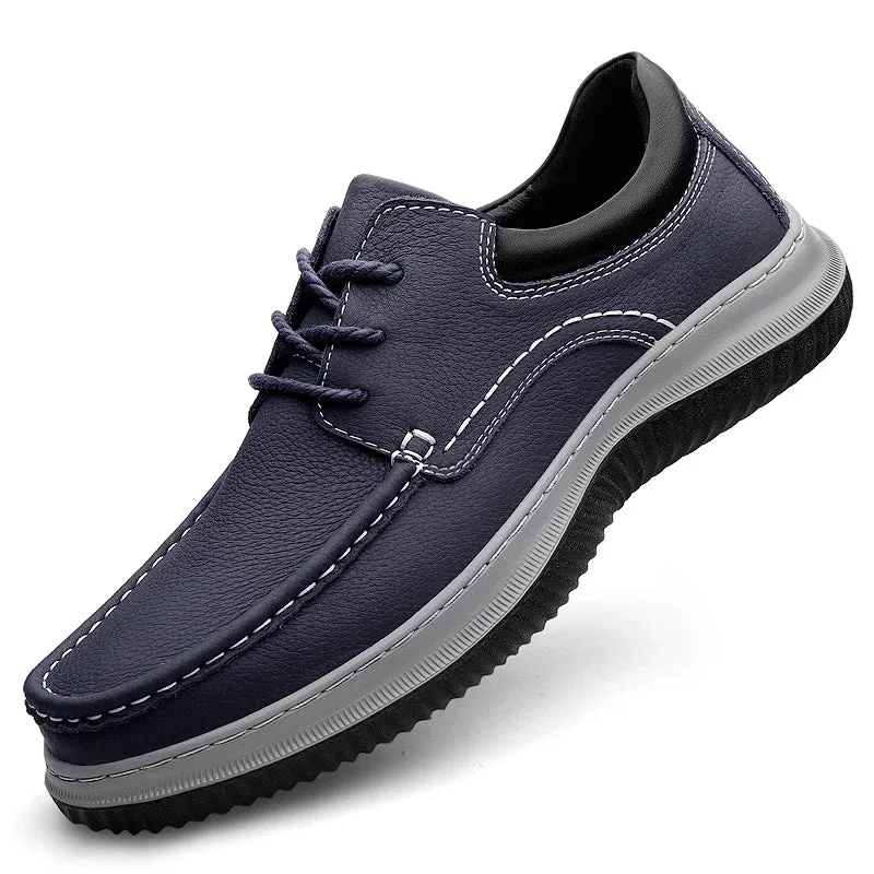 Aidase New Genuine Leather Mens Formal Shoes Luxury Brand Outdoor Comfy Business Dress Shoes Men Breathable Office Loafers Mocassins