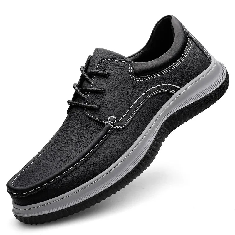 Aidase New Genuine Leather Mens Formal Shoes Luxury Brand Outdoor Comfy Business Dress Shoes Men Breathable Office Loafers Mocassins