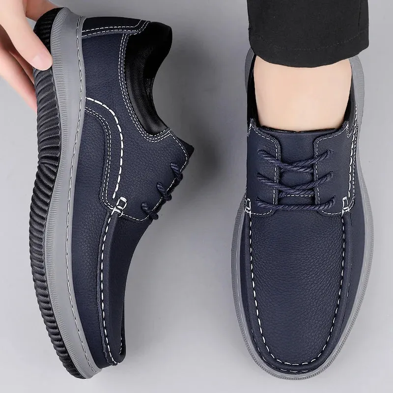 Aidase New Genuine Leather Mens Formal Shoes Luxury Brand Outdoor Comfy Business Dress Shoes Men Breathable Office Loafers Mocassins