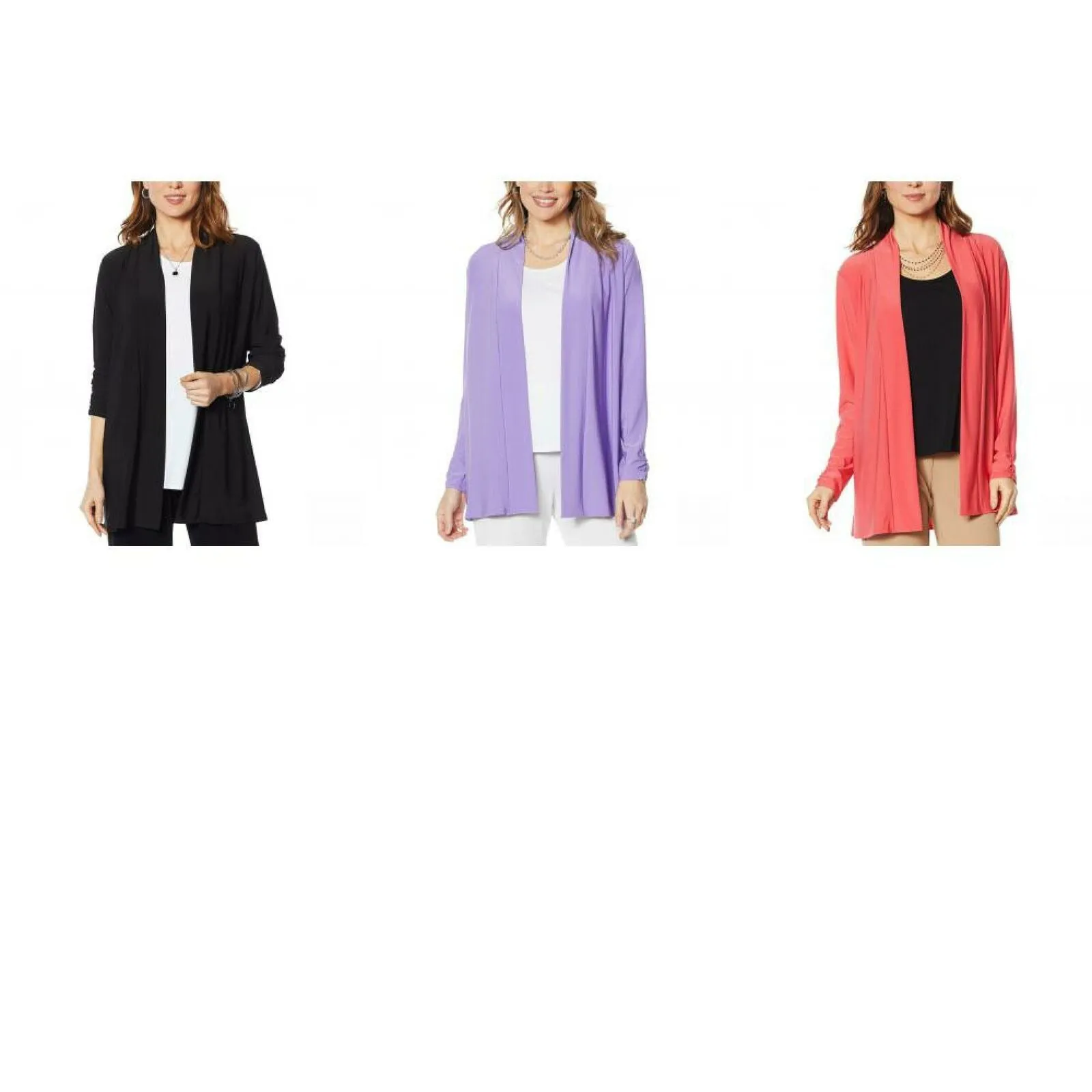 Antthony Women's Plus Size Long Sleeve Flowy Jersey Knit Cardigan