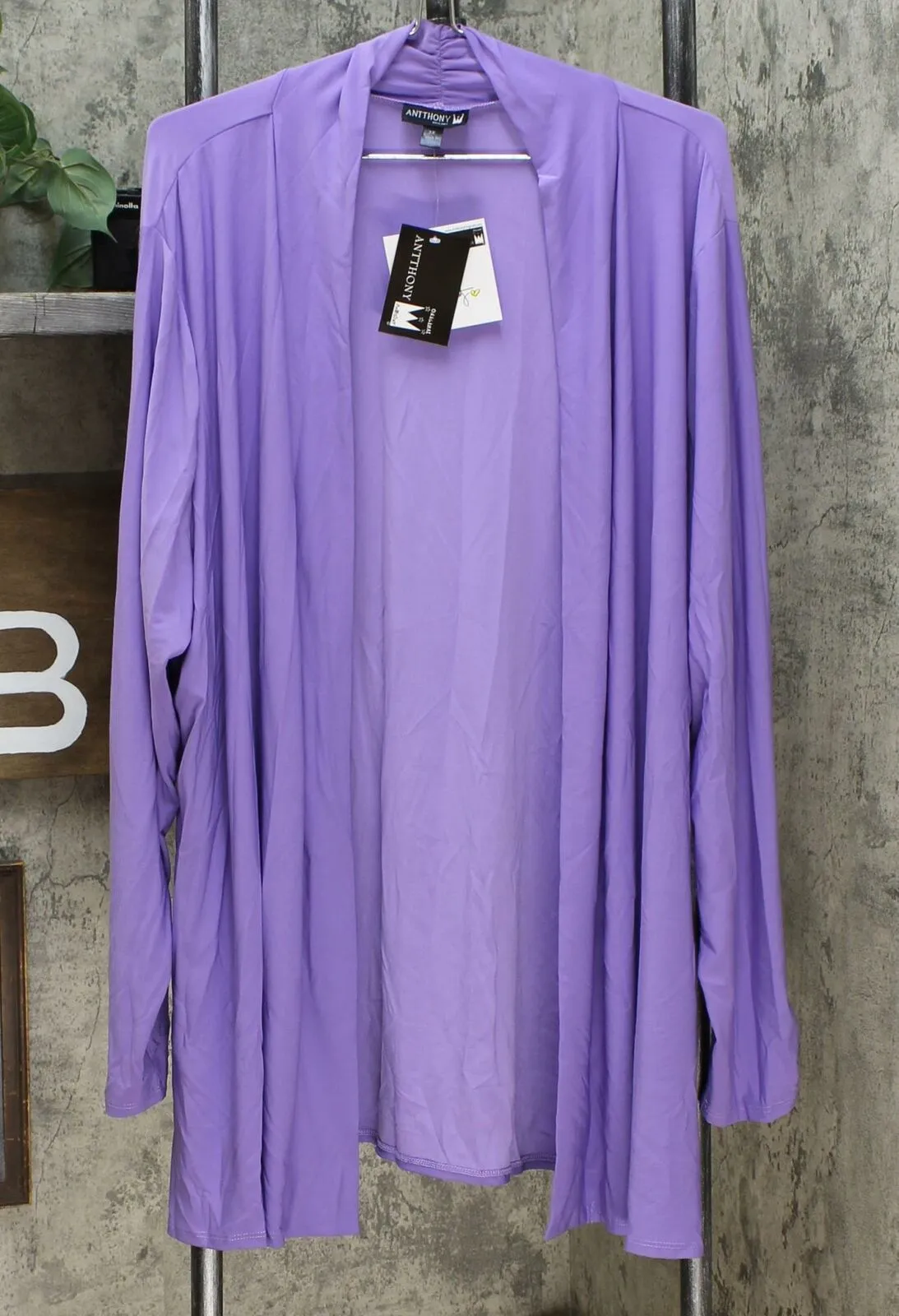 Antthony Women's Plus Size Long Sleeve Flowy Jersey Knit Cardigan