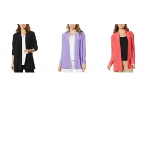 Antthony Women's Plus Size Long Sleeve Flowy Jersey Knit Cardigan