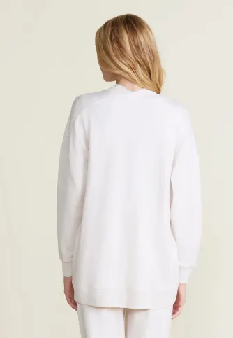 Barefoot Dreams Malibu Collection Brushed Fleece Sweater Mix Cardigan