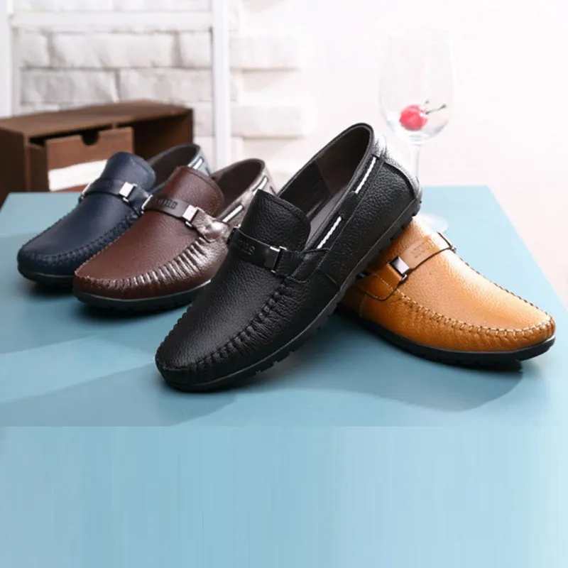 Big Size 38~45 High Quality Genuine Leather Men Shoes Soft Moccasins Loafers Fashion Brand Men Flats Comfy Driving Shoes -4DS-172MMS