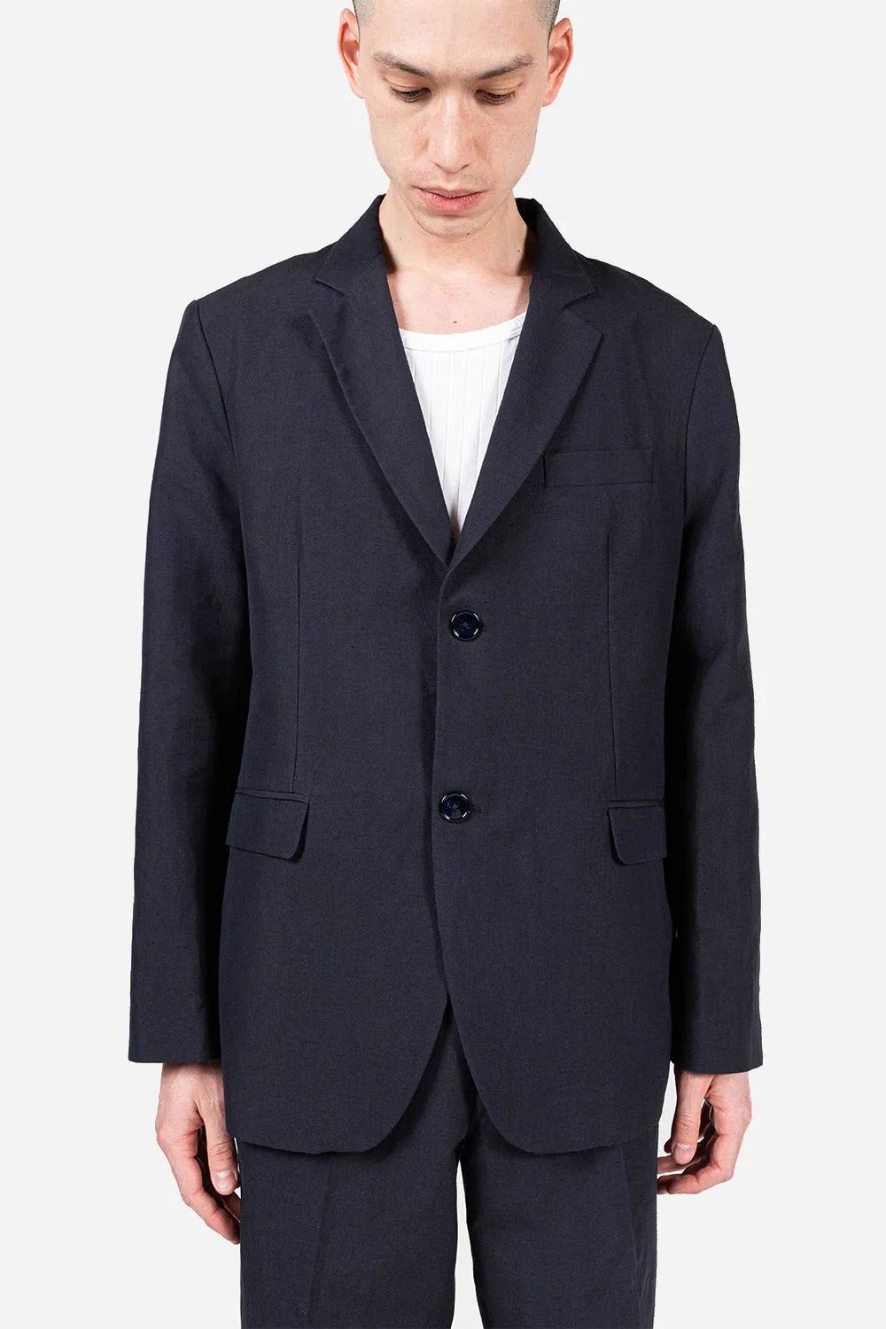 Blazer Cotton Linen - Dark Navy