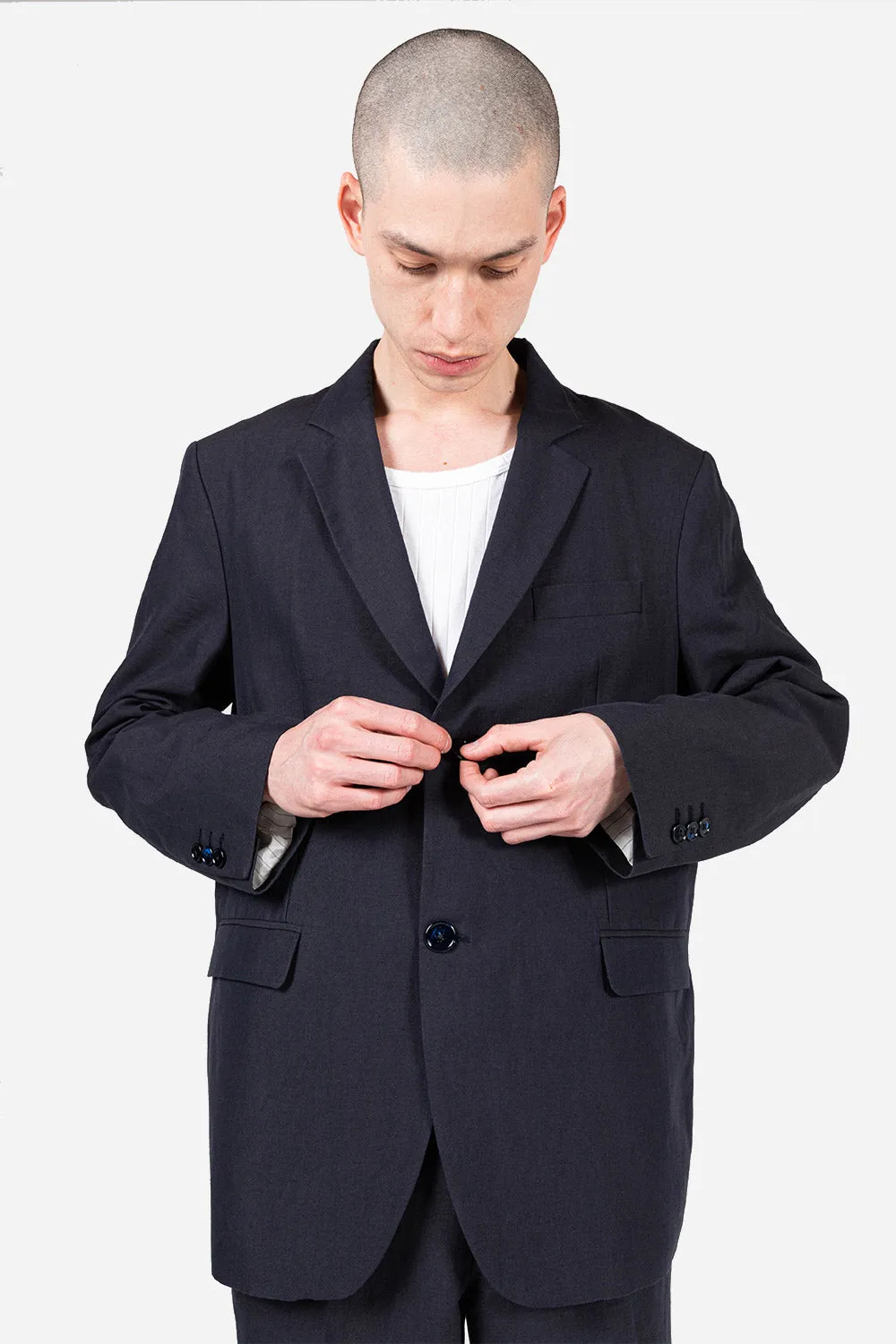 Blazer Cotton Linen - Dark Navy