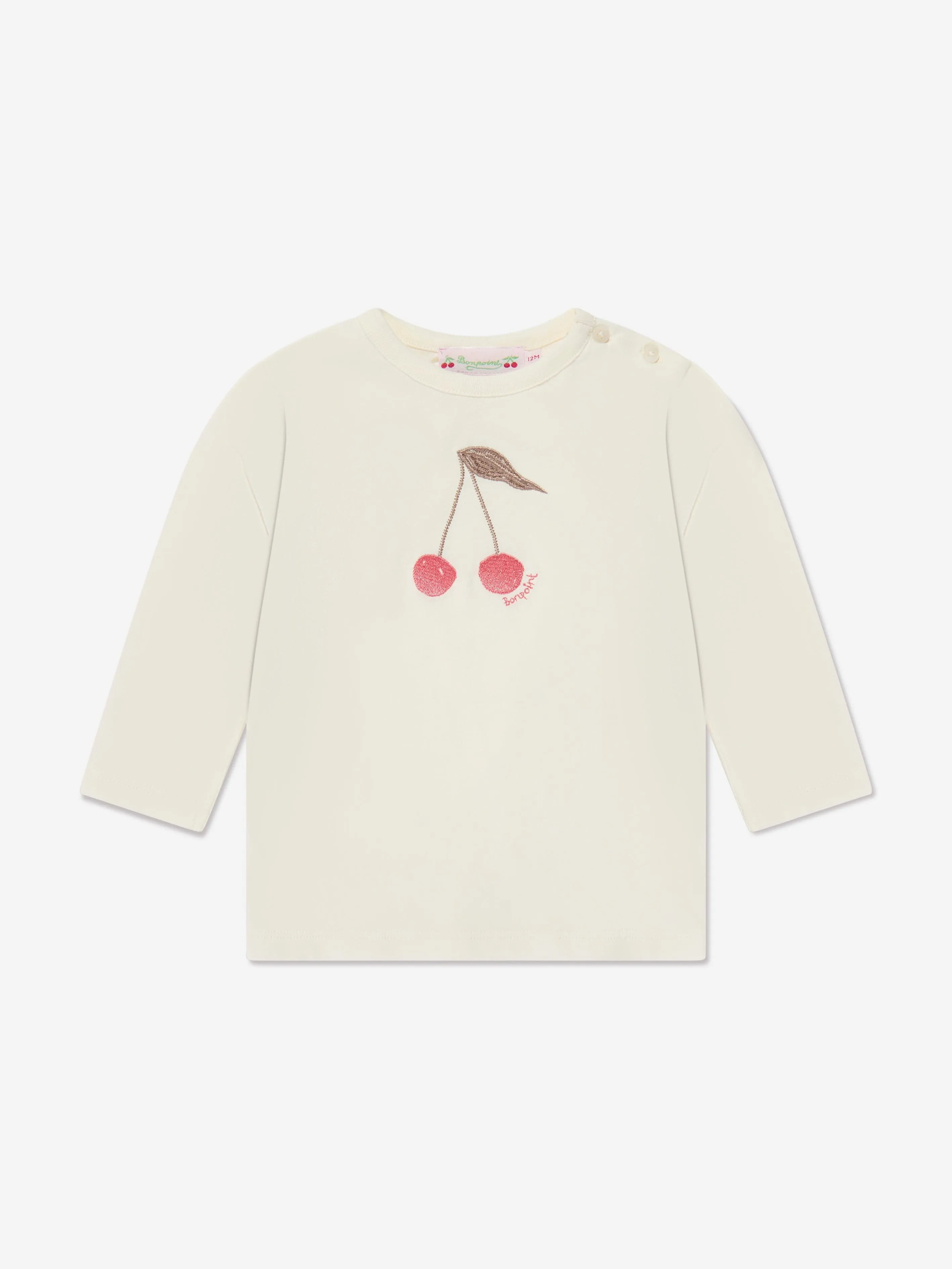 Bonpoint Baby Girls Tahsina Long Sleeve T-Shirt in Ivory