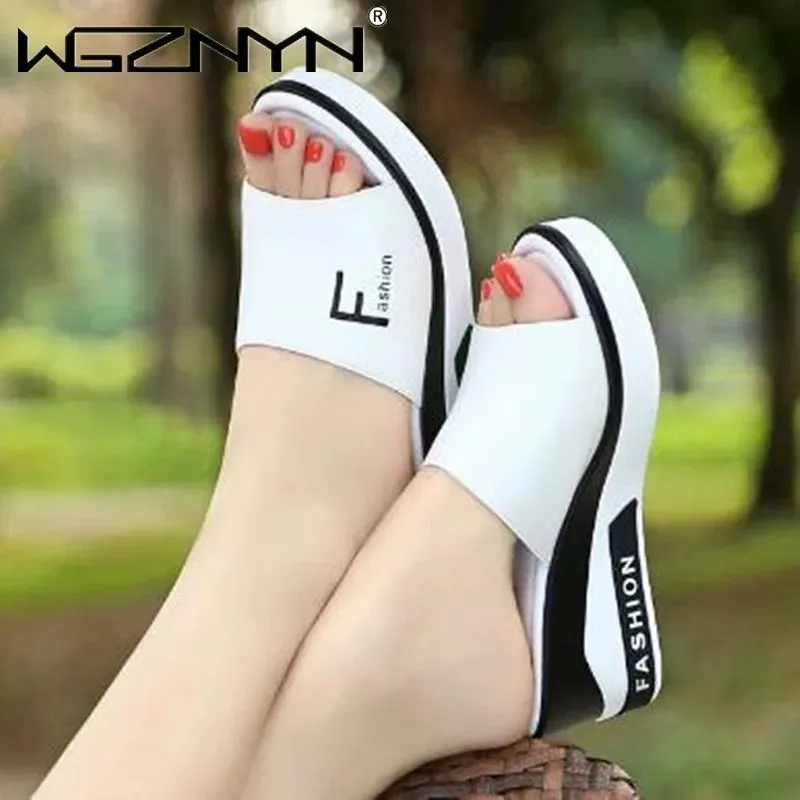 Breathable Soft Leather Sandals Platform Shoes