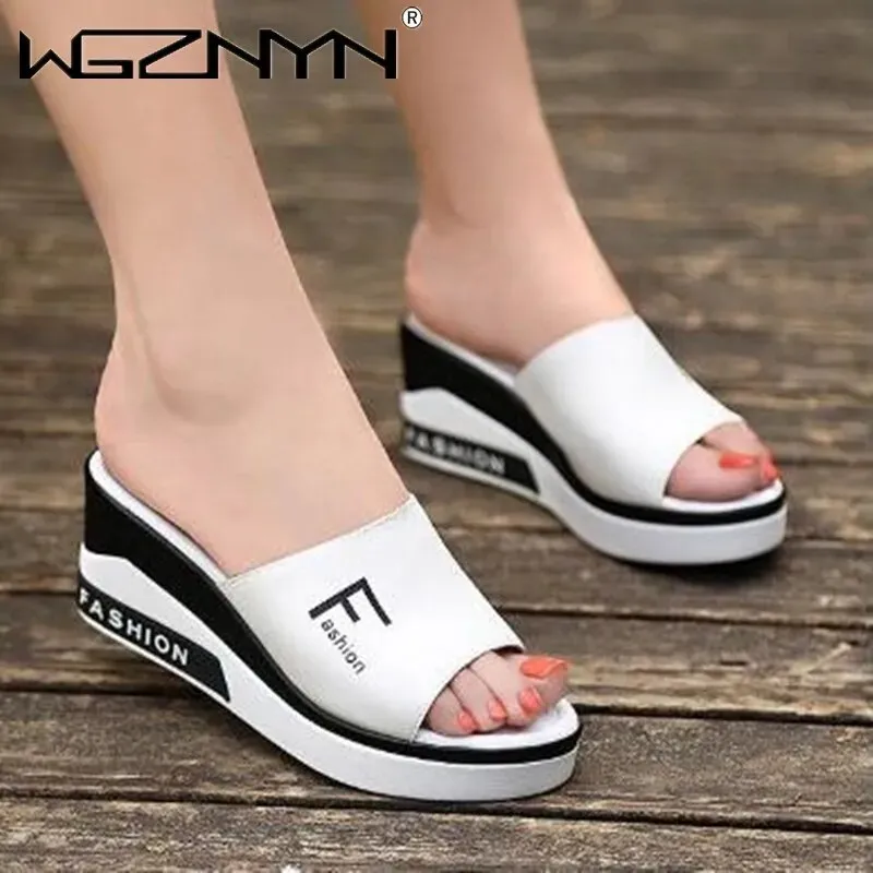Breathable Soft Leather Sandals Platform Shoes