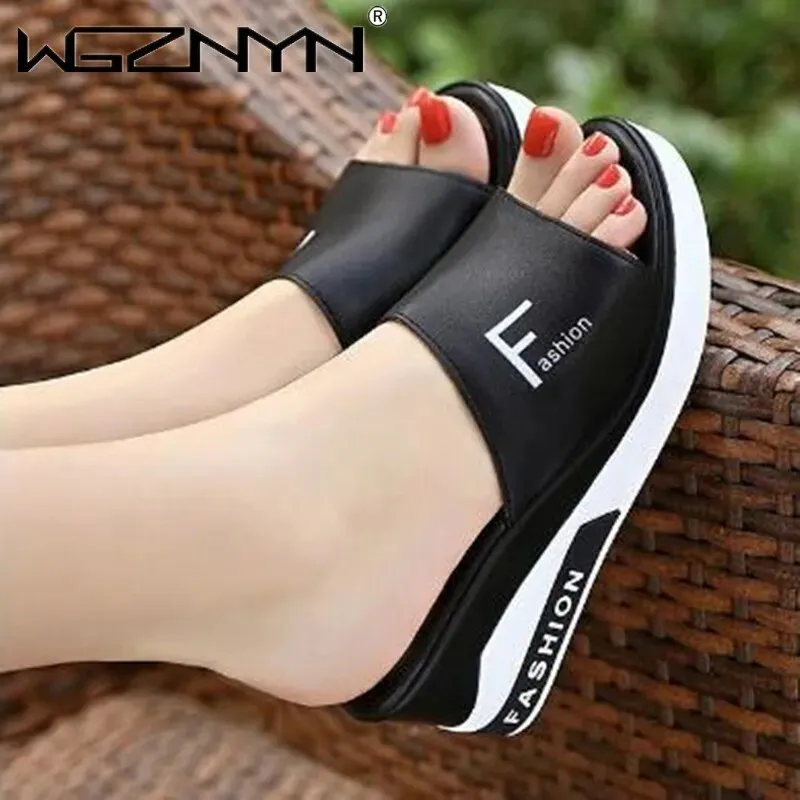 Breathable Soft Leather Sandals Platform Shoes