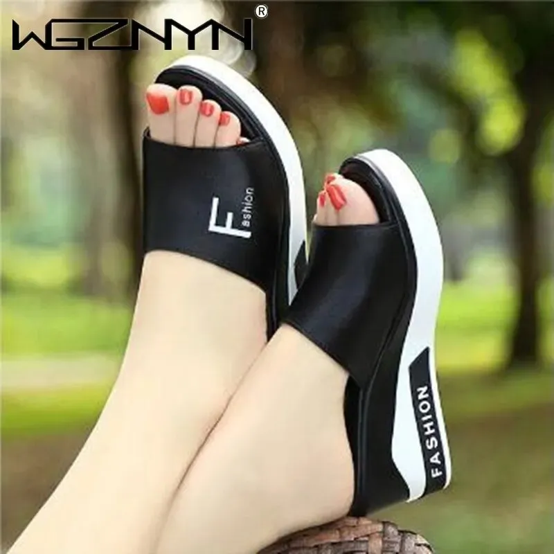 Breathable Soft Leather Sandals Platform Shoes