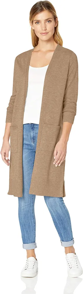 Camel Heather Women's Lightweight Longer Length Cardigan Sweater (Available in Plus Size) - AE Store