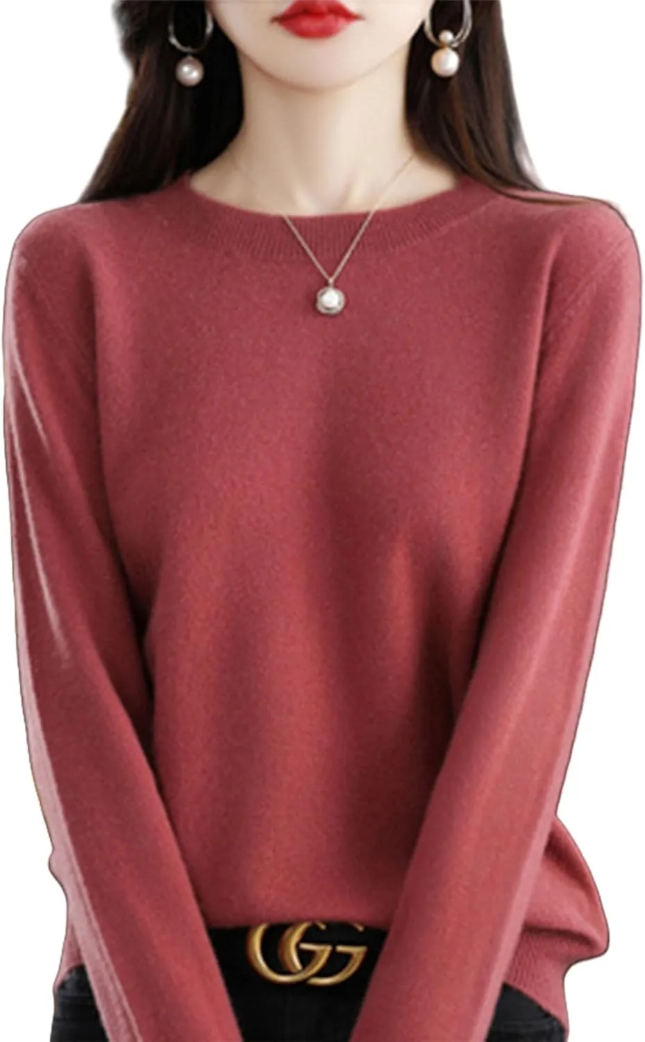 Cashmere Sweaters for Women, Womens Cashmere Sweater, Cashmere Crew Neck Long Sleeve Soft Pullover Sweater