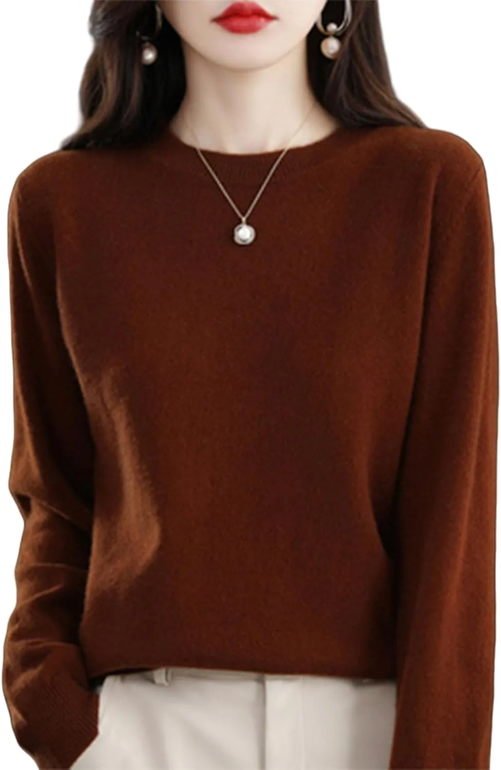 Cashmere Sweaters for Women, Womens Cashmere Sweater, Cashmere Crew Neck Long Sleeve Soft Pullover Sweater