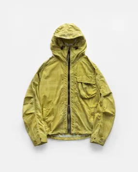 CATA HOODED WINDBREAKER - IGUANA GREEN DISCHARGE PRINTED FEATHERWEIGHT MICRO RIPSTOP NYLON