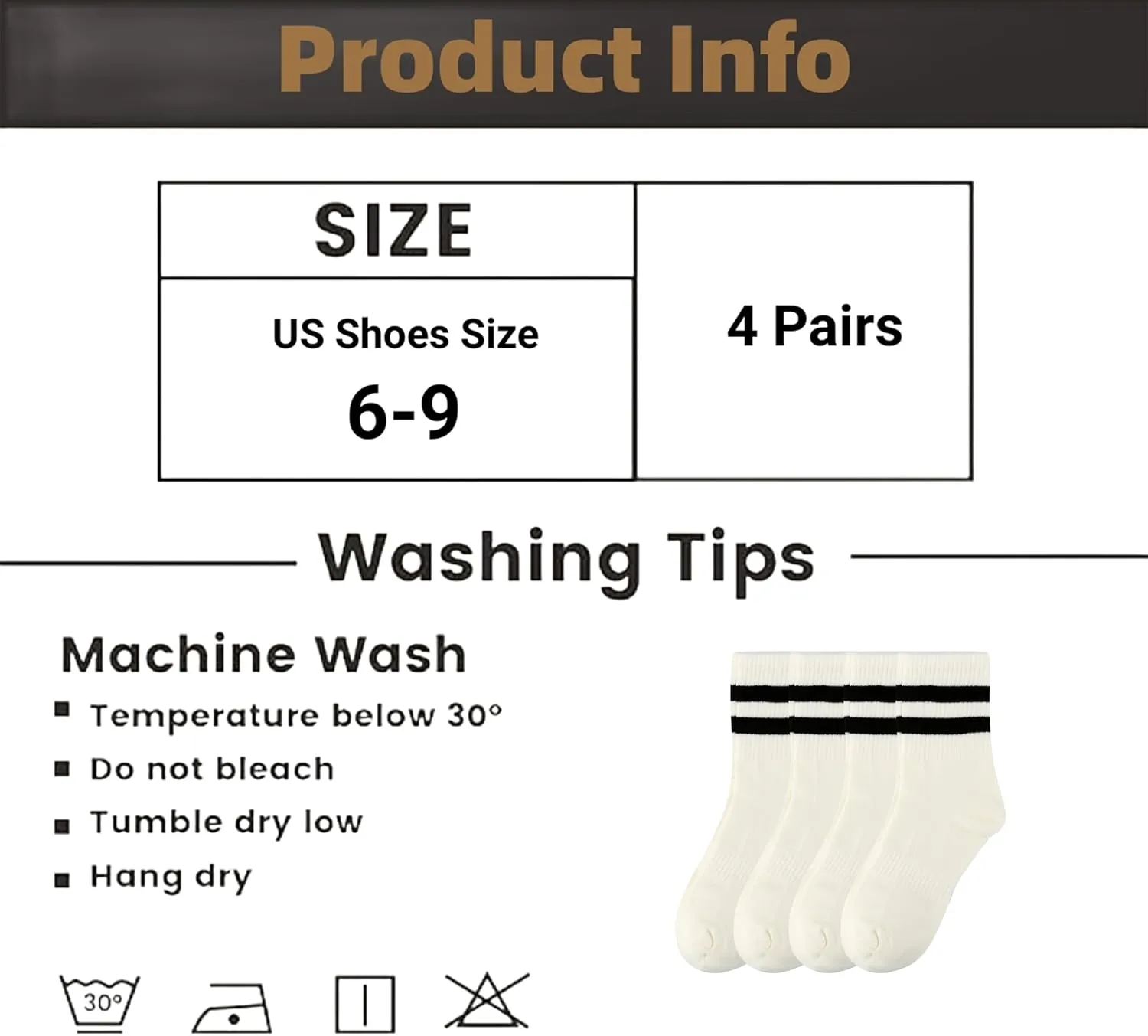 Crew Socks for Women - Seamless, 4 Pairs Cozy Cotton Socks, Casual Comfy Athletic Womens Socks, Size 6-9