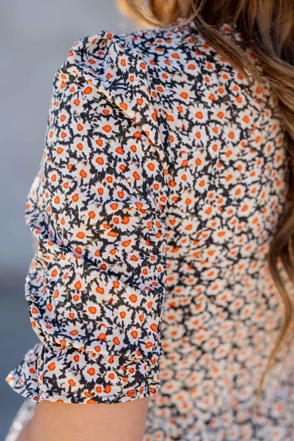 Daisies Ruched Top Midi Dress