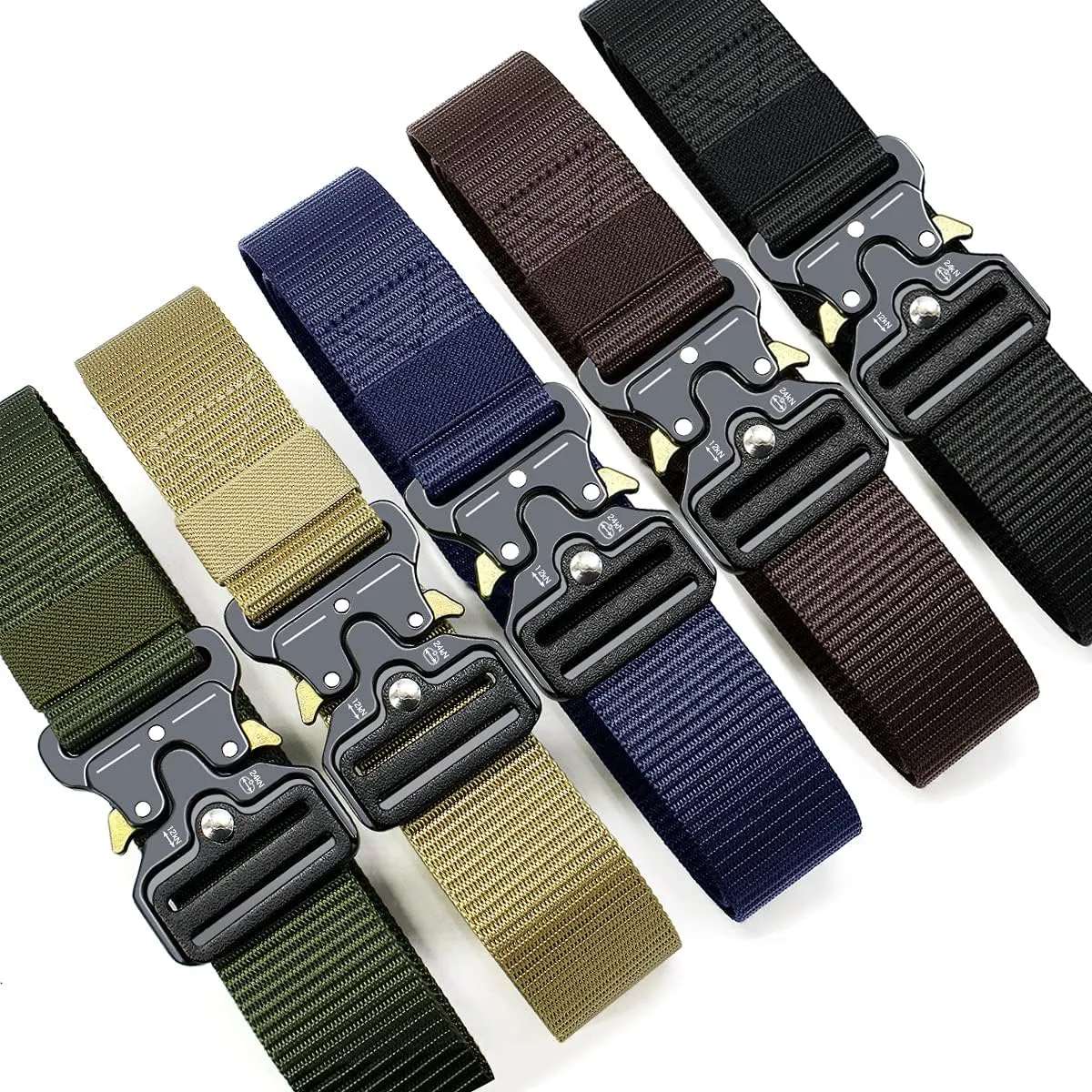 DOOPAI Tactical Belt for Men, Black Military Nylon Web with Quick Release Heavy Duty Buckle, Ideal for Work