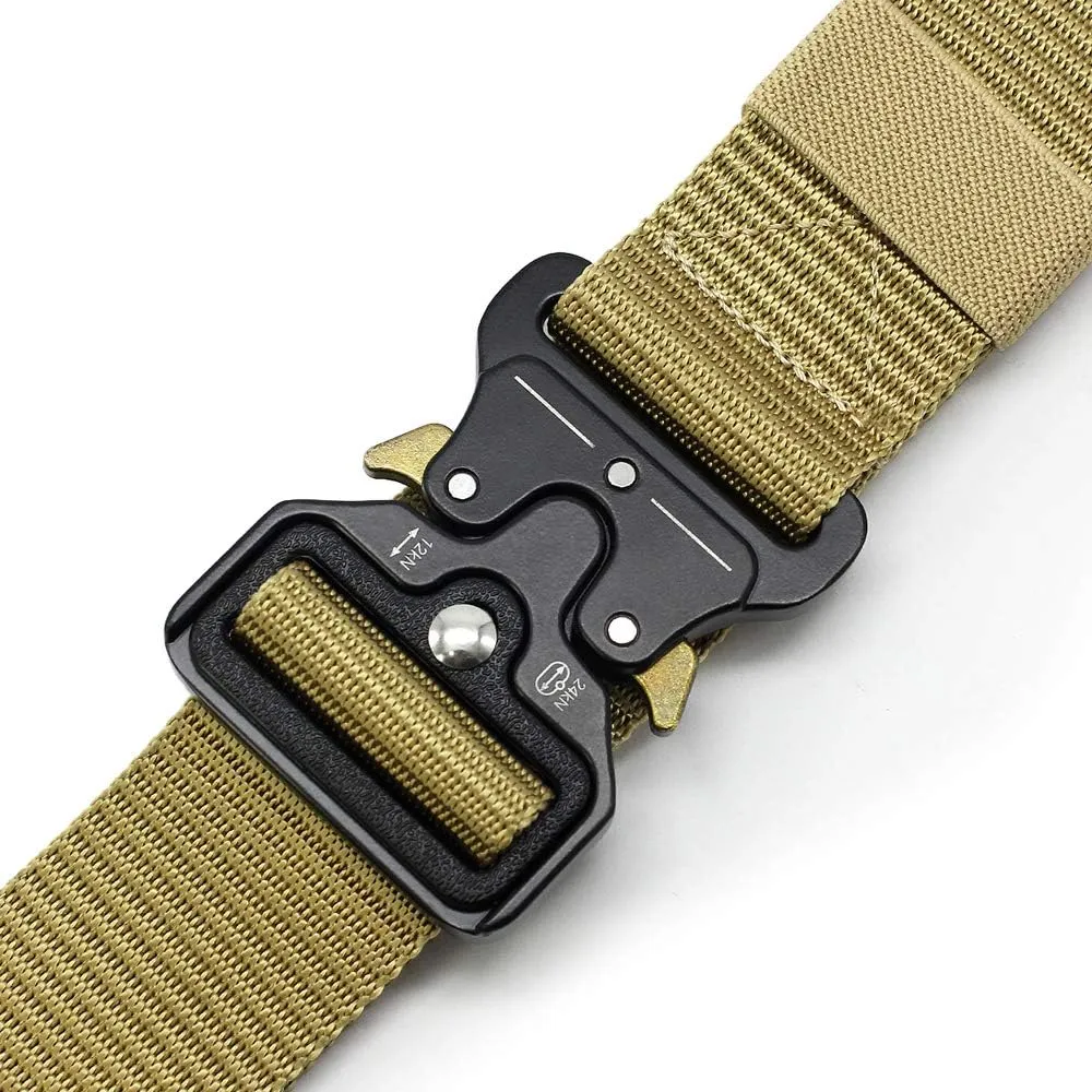 DOOPAI Tactical Belt for Men, Black Military Nylon Web with Quick Release Heavy Duty Buckle, Ideal for Work