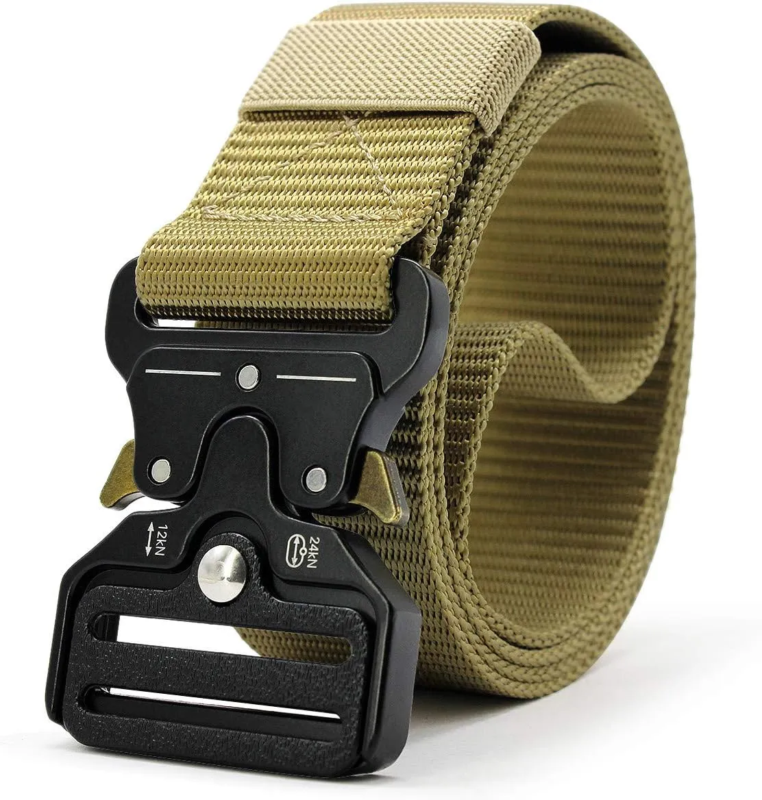 DOOPAI Tactical Belt for Men, Black Military Nylon Web with Quick Release Heavy Duty Buckle, Ideal for Work
