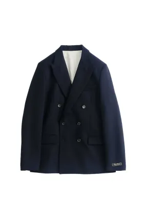 Double Breasted Peak Blazer - Navy