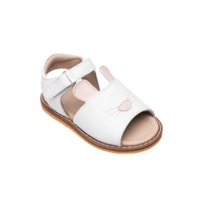 Elephantito Girls Shoes - Bunny Sandals - White