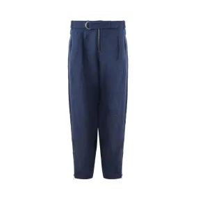 Emporio Armani Elegant Linen Blue Trousers for Men