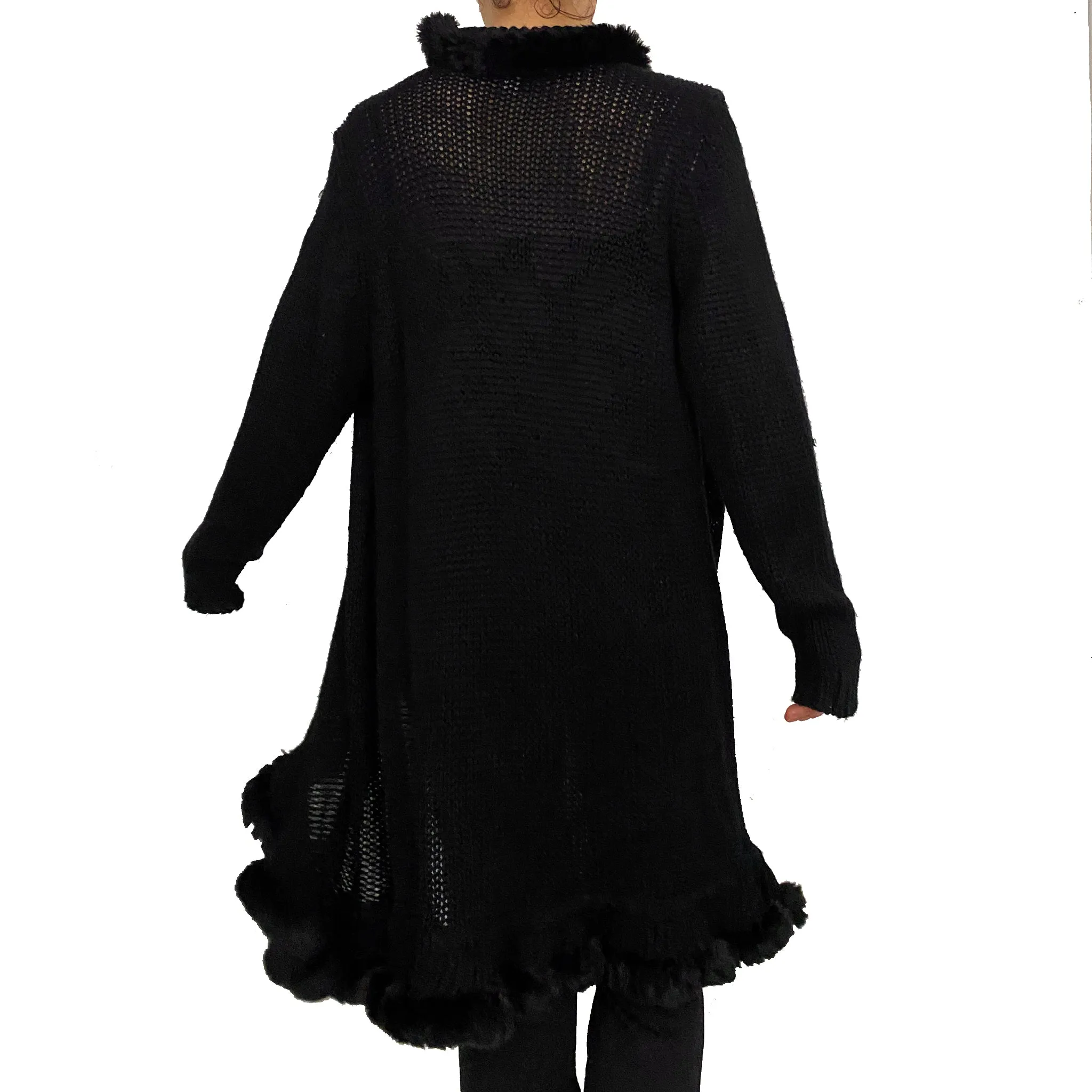 Faux Fur Knit Duster (M)