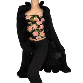 Faux Fur Knit Duster (M)
