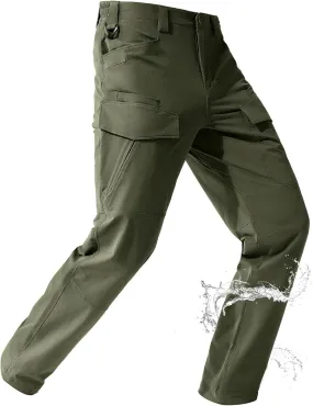 FREE SOLDIER Men's Tactical Water Repellent Ripstop Cargo Work Pants Men Hiking Nylon Spandex Trousers with 8 Pockets
