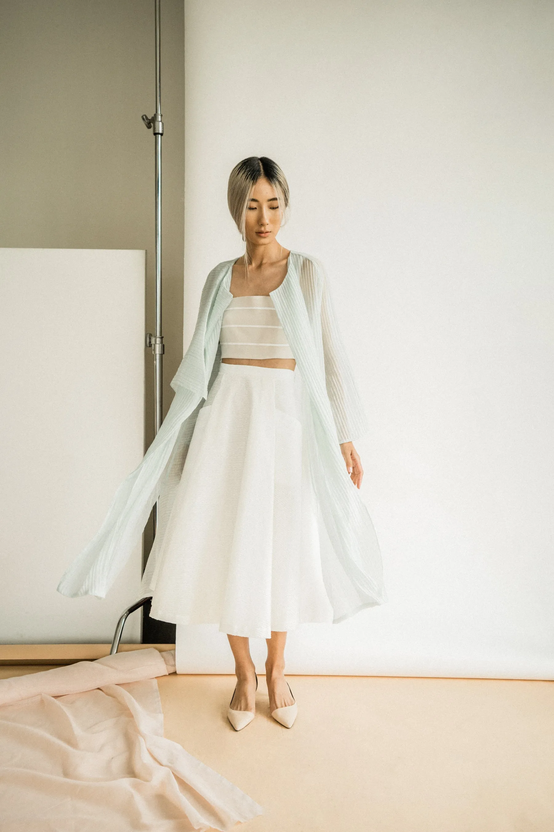 Gladys Trench Coat in Dusty Mint