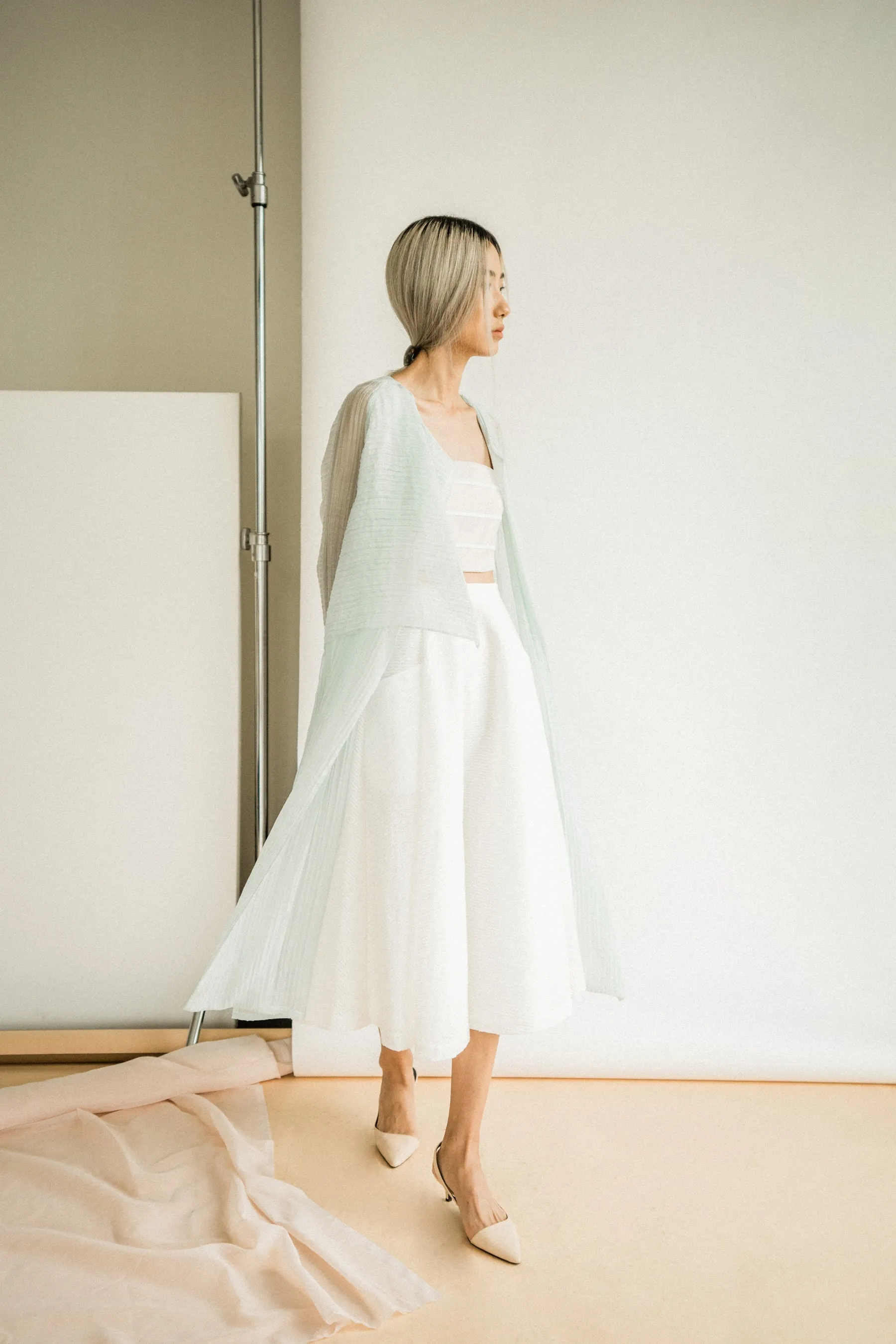 Gladys Trench Coat in Dusty Mint