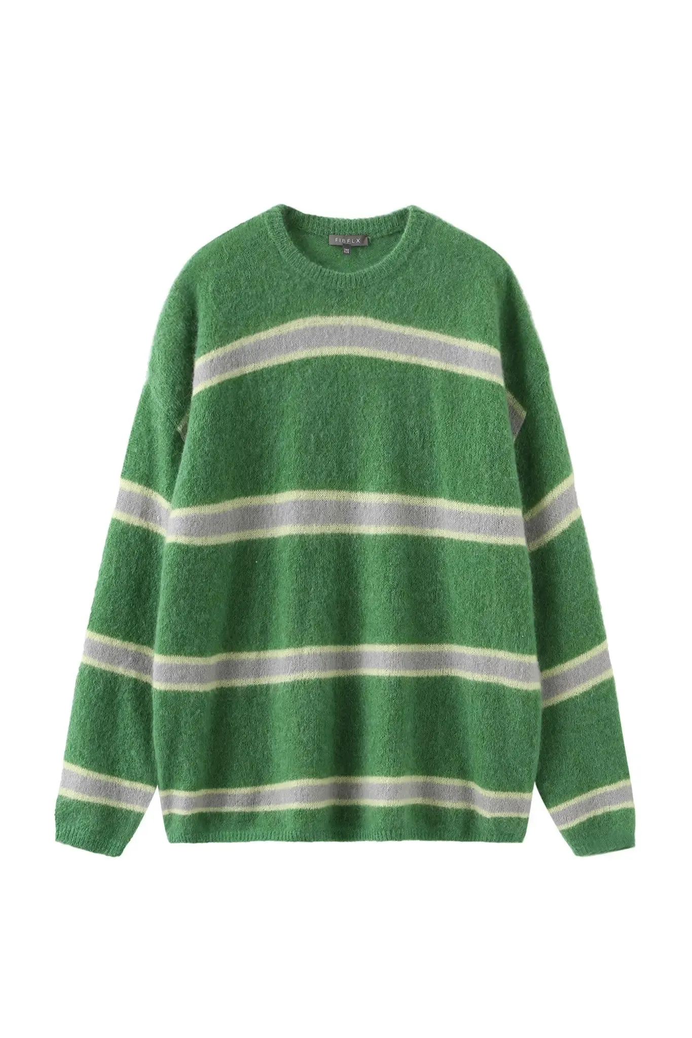 Green Striped Sweater in Mohair Blend