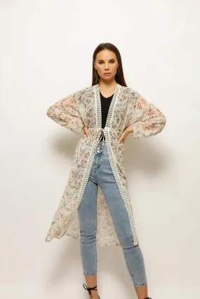 HIRKA FLOWY FLORAL CARDIGAN