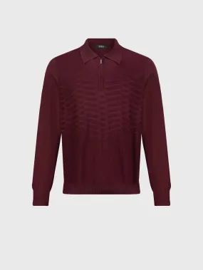 Knit Sweater with Textured Pattern Bordeaux