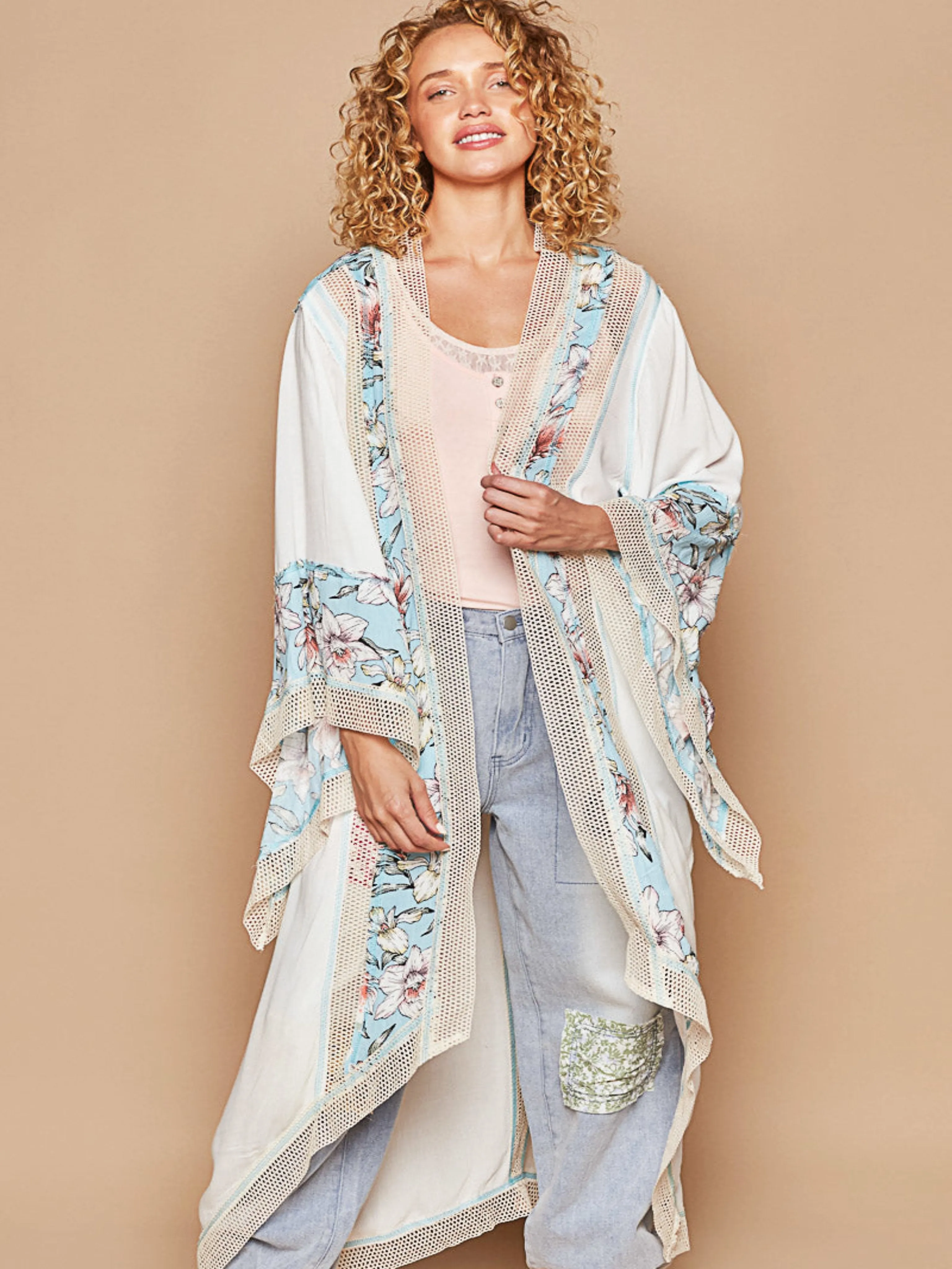 Lacey Woven Long Cardigan
