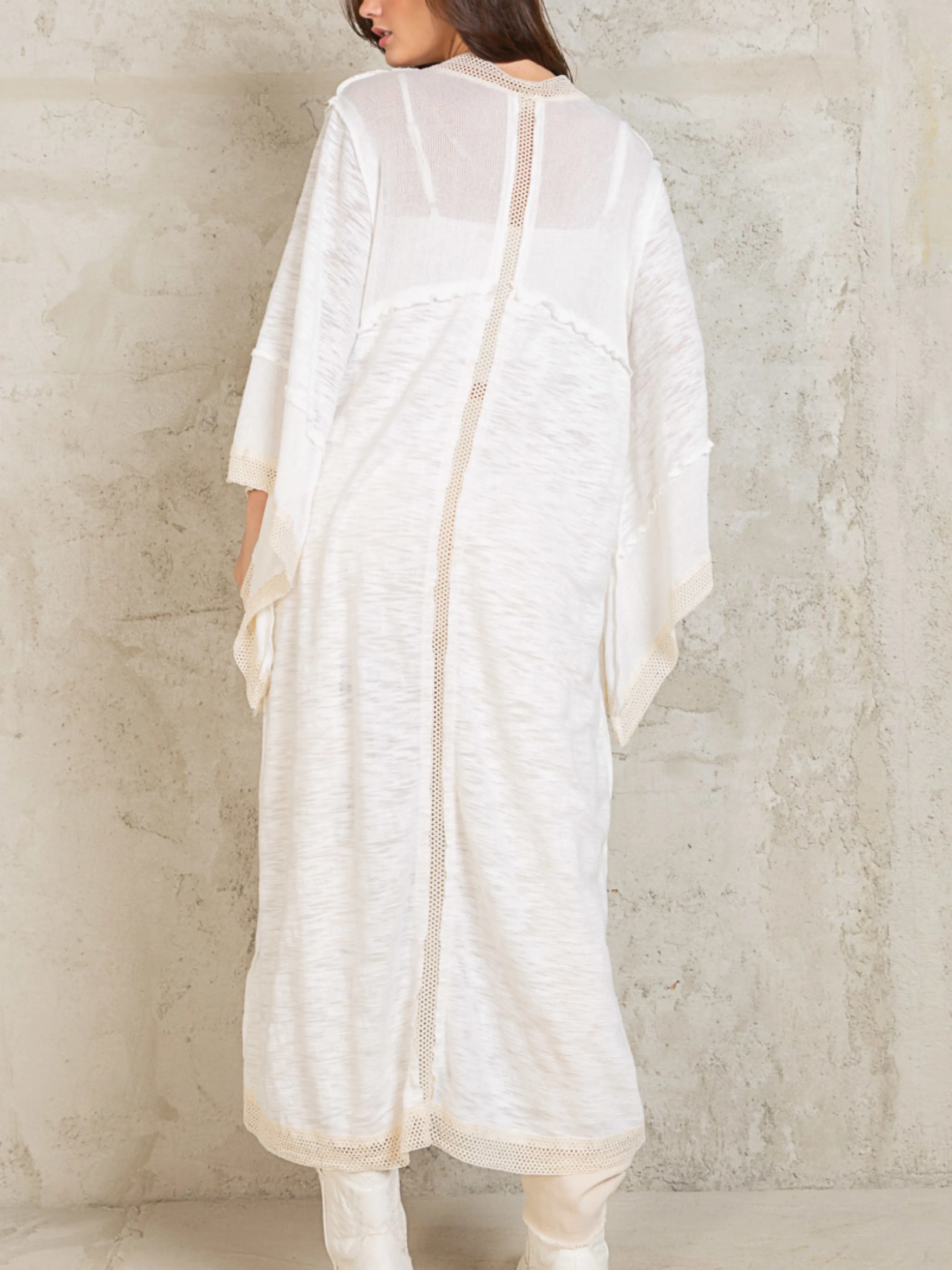 Lacey Woven Long Cardigan