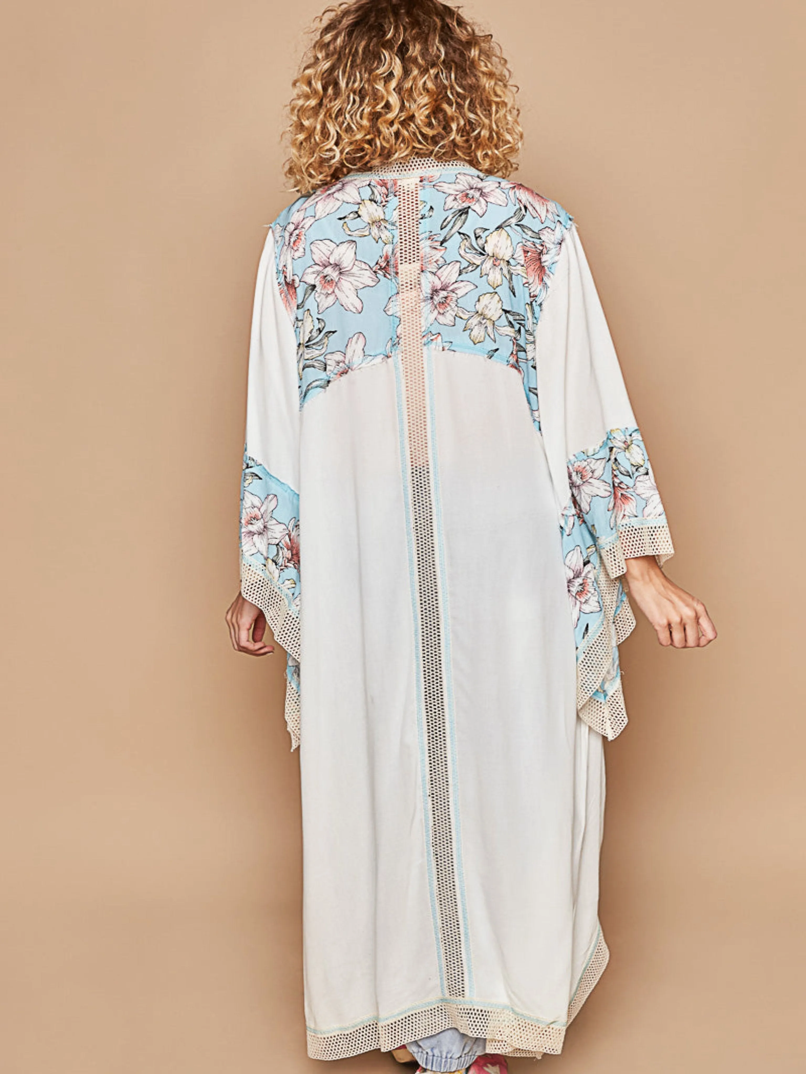 Lacey Woven Long Cardigan