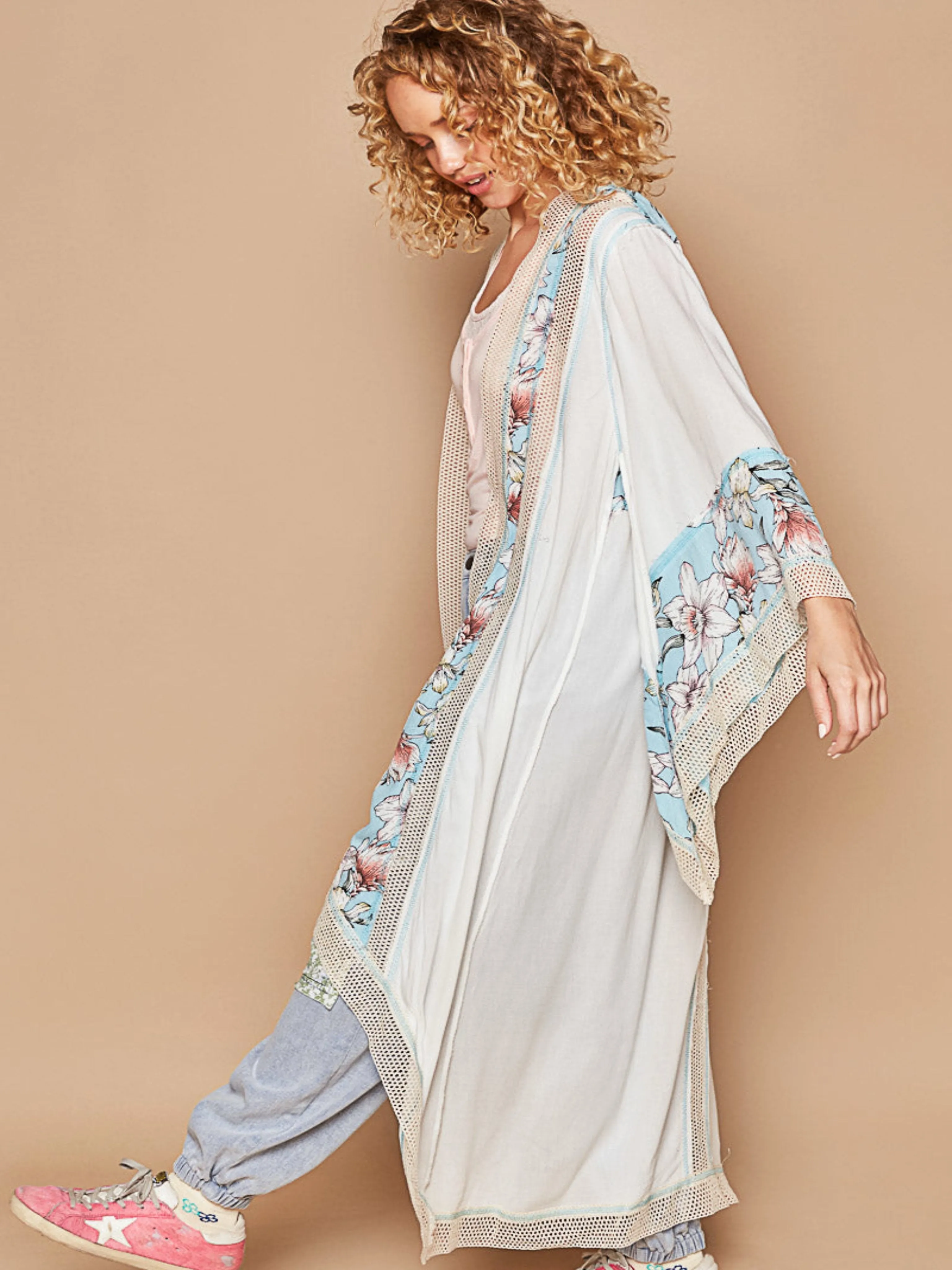 Lacey Woven Long Cardigan