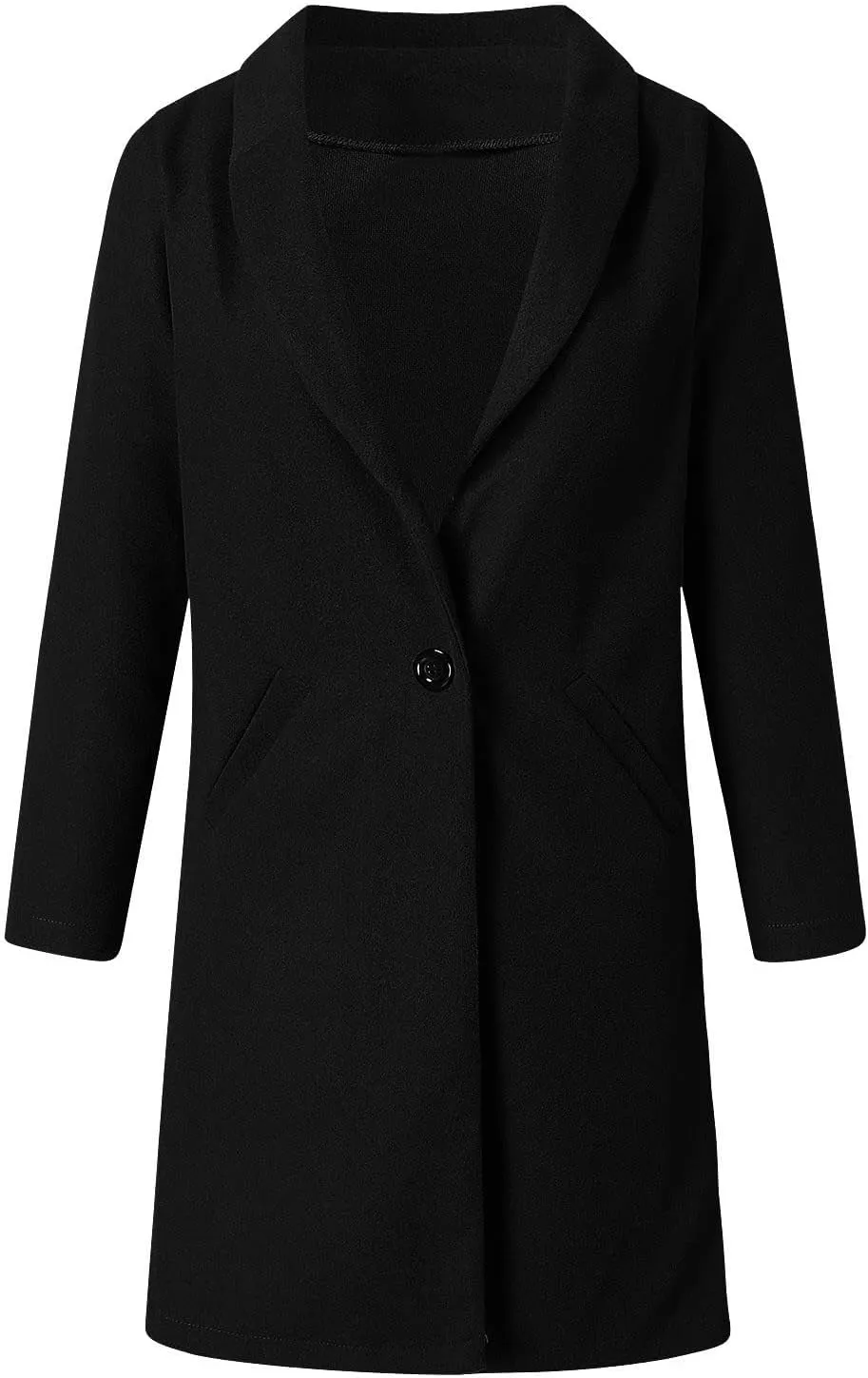 Long Trench Coat for Women Casual Button Down Jackets Trendy Lapel Neck Casual Jacket Fall 2023 Outerwear