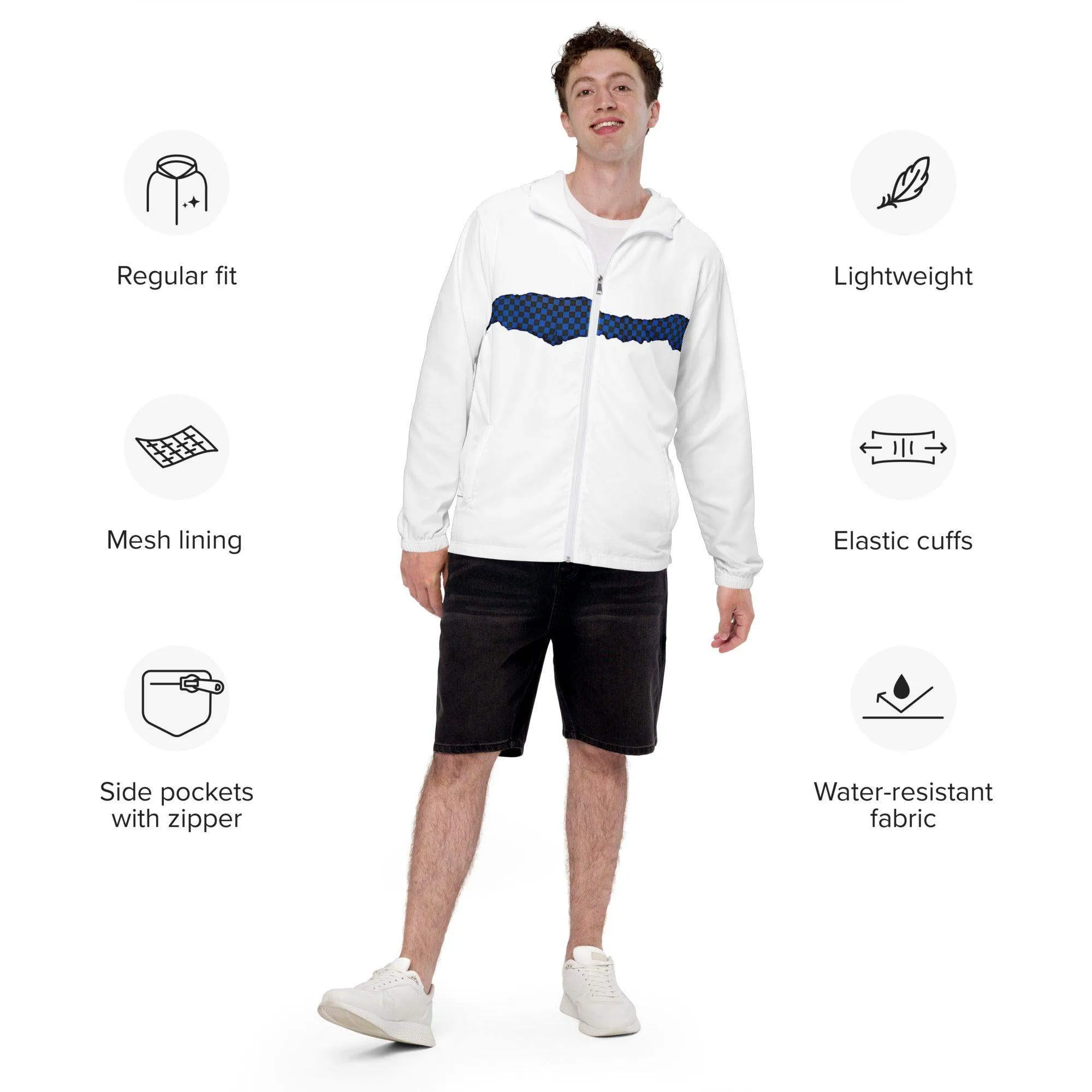 McEnroe Blue Check Windbreaker