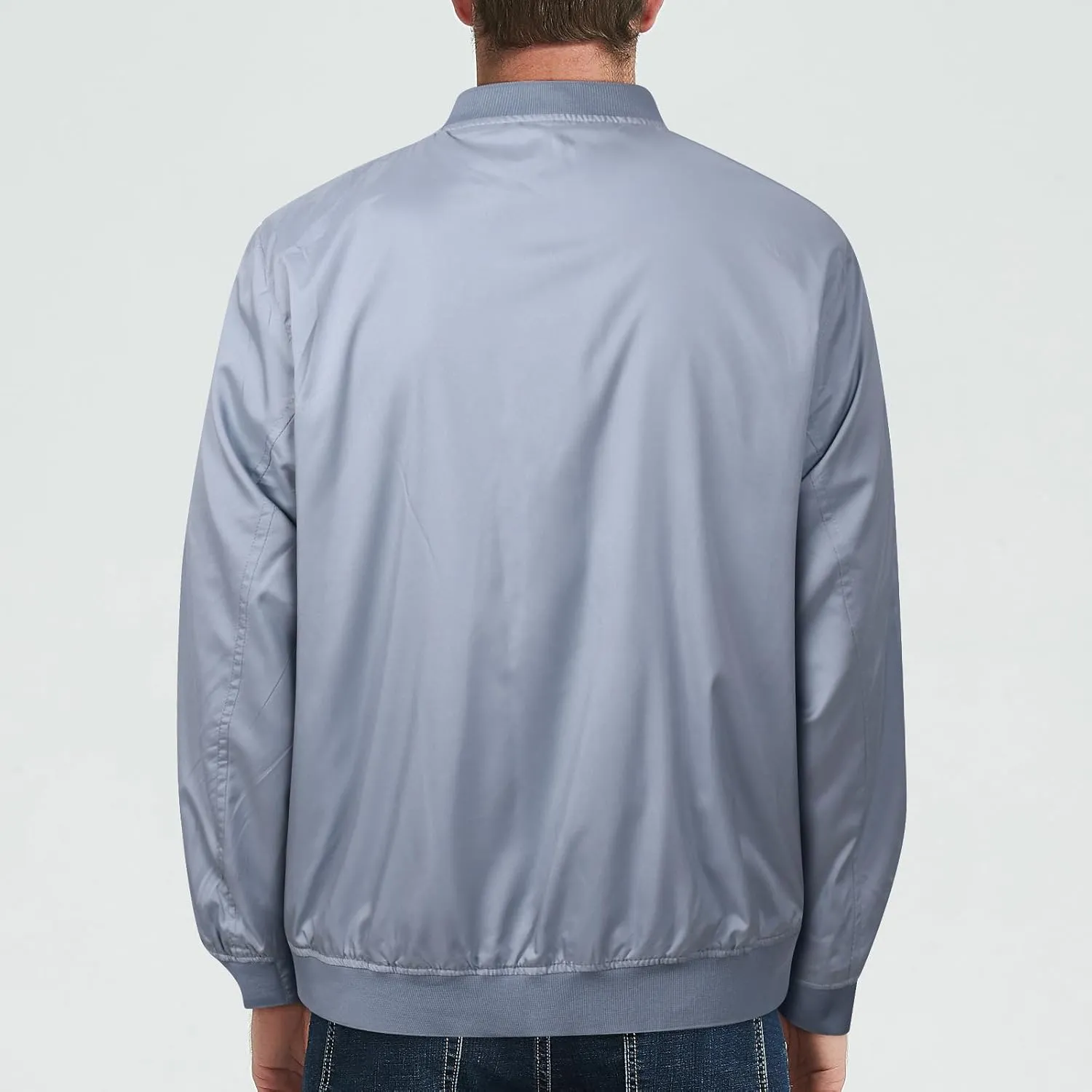 Men's Lightweight Bomber Jacket Spring Fall Causal Fashion Flight Windbreaker Golf Light Jacket Windproof Zip Up Coat