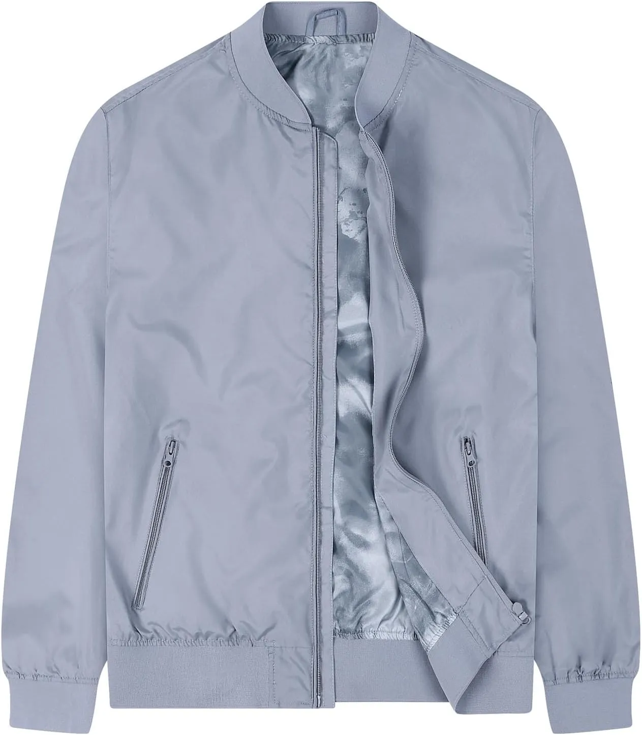 Men's Lightweight Bomber Jacket Spring Fall Causal Fashion Flight Windbreaker Golf Light Jacket Windproof Zip Up Coat