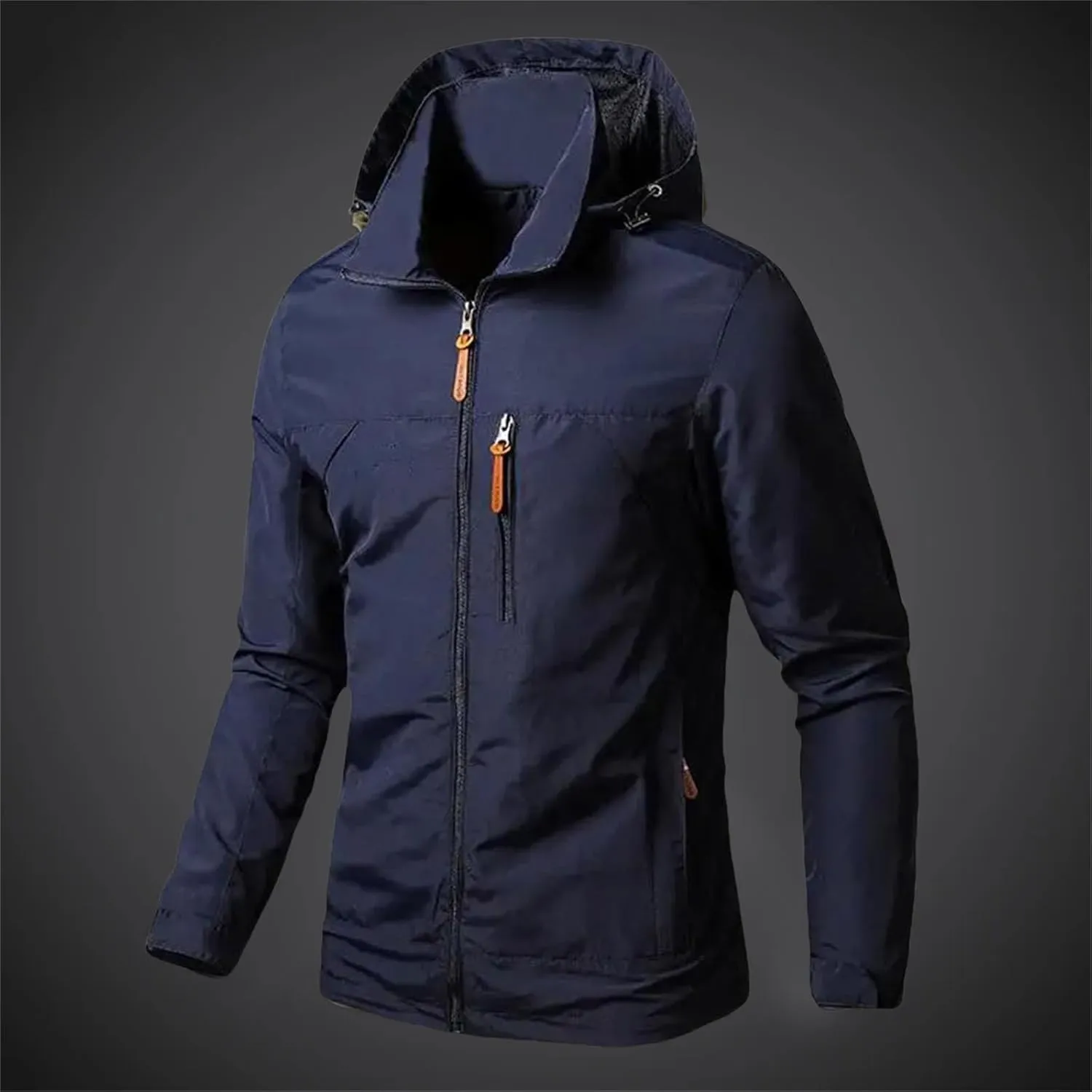 Men's Lightweight Breathable Rain Jacket Windbreaker Windproof Rain Hooded Jackets Outdoor Running Coat for Travel