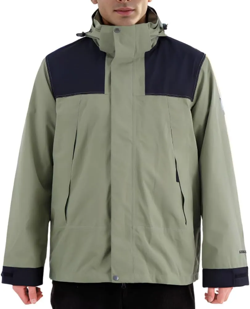Men's Rain Jacket Outdoor Windbreaker Rain Coat Breathable Windproof Rain Suit Hooded Softshell Jacket